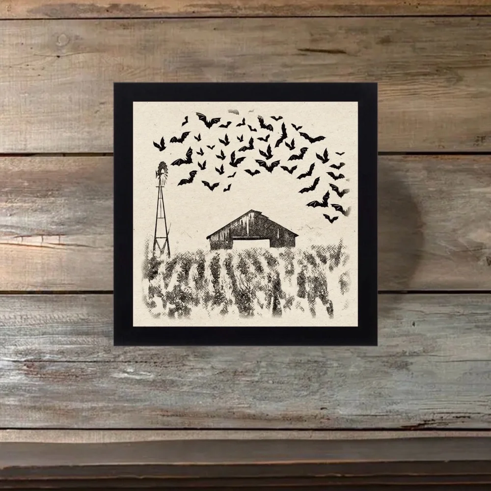 Barn and Bats Wall Art - Picture 2 of 4